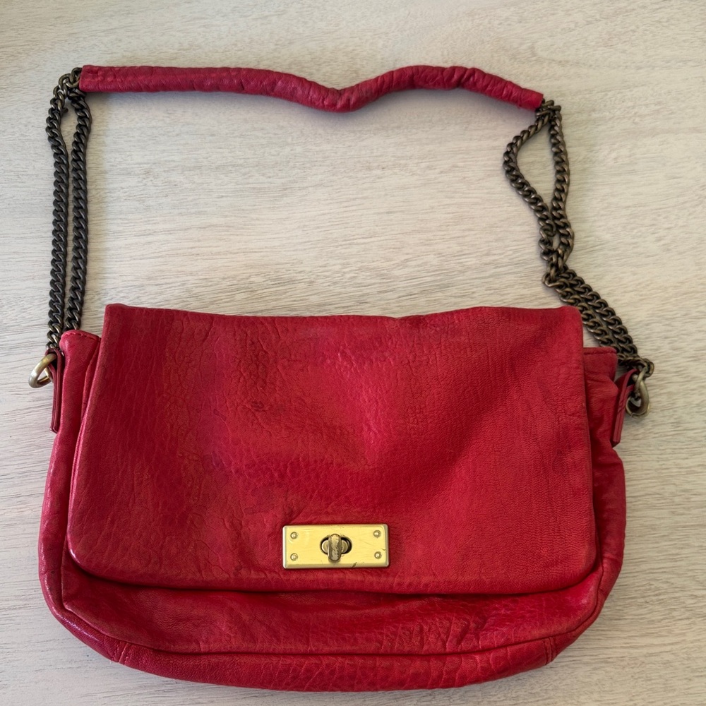 By Malene Birger Red Leather Shoulder Bag